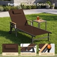 thumbnail image 4 of Harbweb Outdoor Chaise Lounge Chair Set of 4, 5-Position Adjustable Sun Tanning Chair with Pillow, Aluminum Patio Lounge Chair with Wheels & Armrests for Garden, Beach, Patio, Pool, Brown, 4 of 8