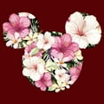 thumbnail image 2 of Junior's Mickey & Friends Pink Floral Mickey Mouse Logo  Cowl Neck Sweatshirt, 2 of 3