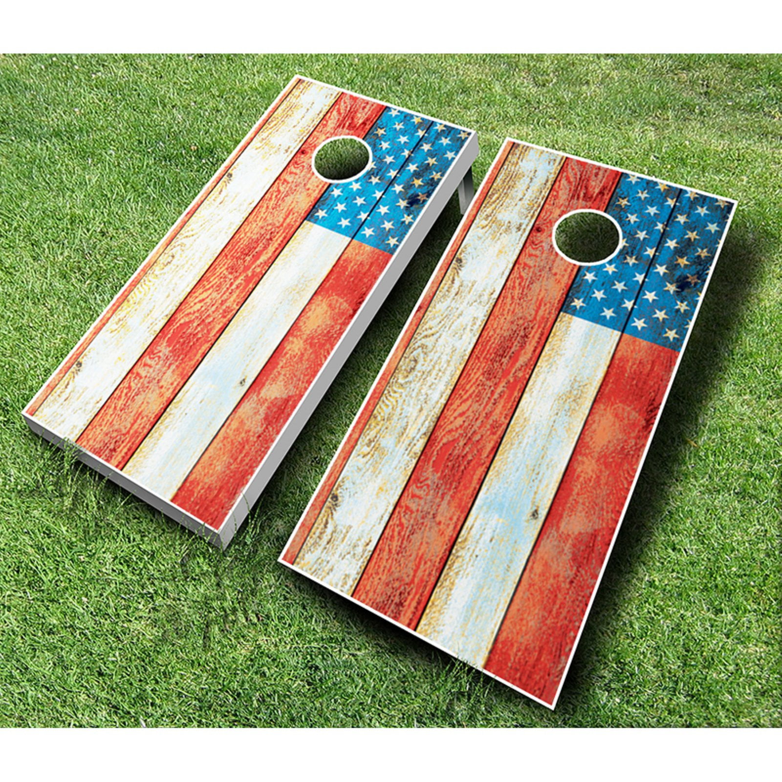 AJJ Cornhole Distressed American Flag Tournament Cornhole Set - Walmart.com