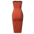 thumbnail image 2 of FashionOutfit Women's Sexy Scuba Crepe Tube Top Body-Con Midi Dress in Various Colors, 2 of 3