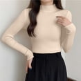 thumbnail image 2 of Xaqiouau Mock Neck Sweater for Women Ribbed Knit Long Sleeve Slim Fit Pullover Soft Stretch Lightweight Casual Fall Winter Sweater Top, 2 of 6