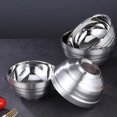 thumbnail image 3 of 2pcs Stainless Steel Salad Bowls Double Instant Noodle Bowls Food Containers(13cm), 3 of 9