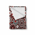 thumbnail image 2 of Mandala Soft Flannel Fleece Throw Blanket, Geometric Shapes Forming Flower Mosaic Style Design Illustration, Cozy Plush for Indoor and Outdoor Use, 60" x 80", Orange White Black, by Ambesonne, 2 of 6