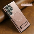 thumbnail image 3 of Dteck Magnetic Leather Case for Samsung Galaxy S25,Shockproof TPU Bumper Compatible with Mag-safe Adjustable Kickstand Back Protective Cover for Galaxy S25,Rosegold, 3 of 8