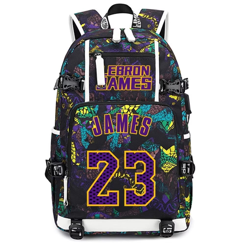 Basketball Star James Backpack - Multifunction Bookbag With USB Port, For School, Travel, Fans