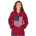 thumbnail image 3 of Unity Freedom Patriotic American Flag Zip Up Hoodie Men's Women's Brisco Brands 4X, 3 of 6