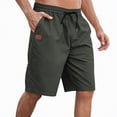 thumbnail image 2 of KPOPLK Men's Cargo Shorts Solid Color Drawstring Elastic Waist Stretch Cargo Pants With Pockets Casual Lightweight Above Knee Short Size XL,Dark Gray, 2 of 7