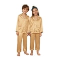 thumbnail image 6 of Sillenn Christmas Pajamas for Family Cute Silk Satin Long Sleeve Button Down Pjs Set Festival Party Plus Size Sleepwear Nightwear Family Christmas Pajamas Matching Lounge Holiday Sets Gold 120, 6 of 8