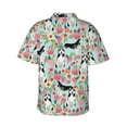 thumbnail image 4 of Husky Dogs Puppy Flower Floral Men'S 3d Print Casual Button Down Shirts, Novelty Hawaiian Short Sleeves S, 4 of 7