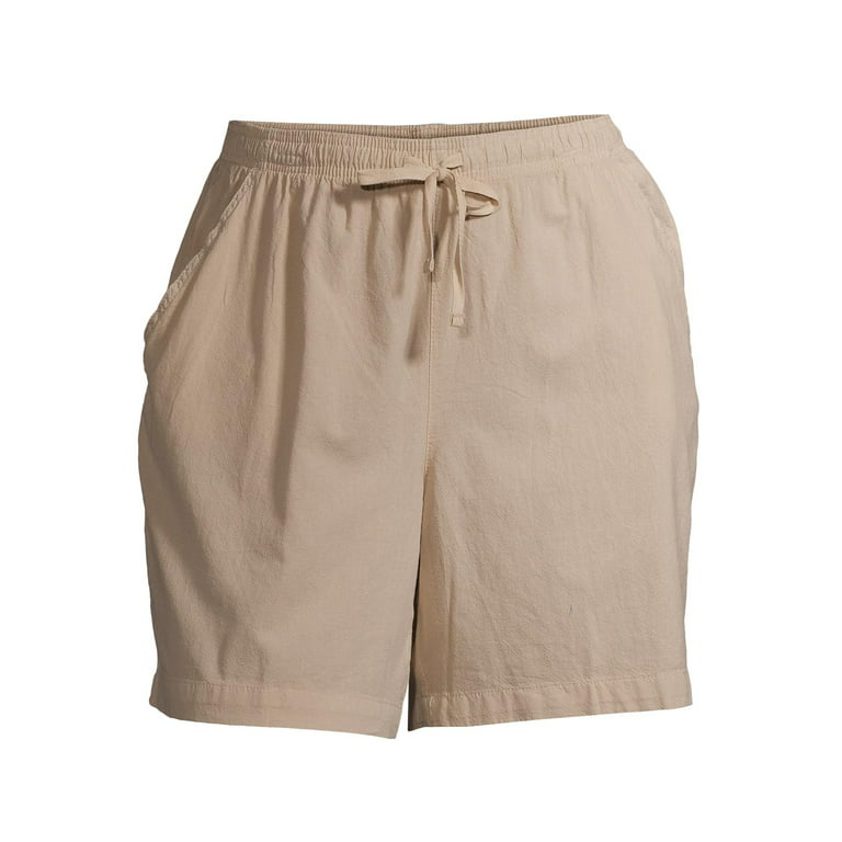 Erika Women's Plus Size Lila Soft Pull-On Railroad Stripe Shorts 