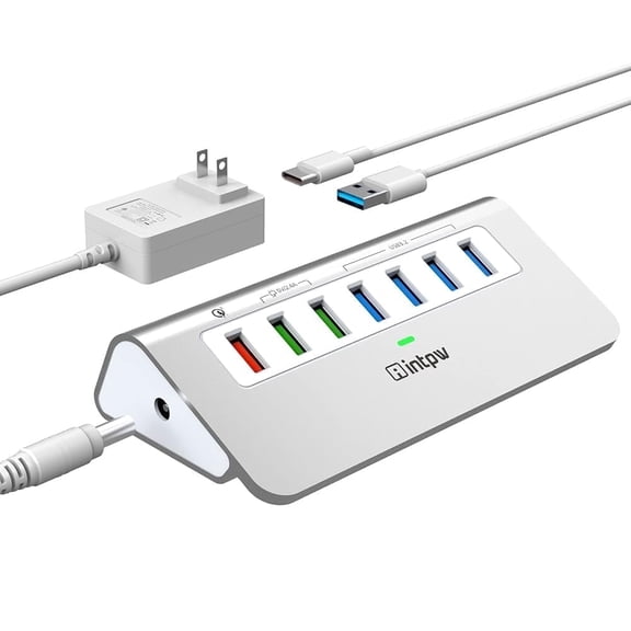 intpw YH4S 7-Ports USB 3.2 Gen 2 Hub with USB A to A Cable