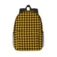 thumbnail image 1 of Disketp Retro Yellow and Black Houndstooth Mochila Escolar de 15 Pulgadas, Mochila Ligera para Estudiantes, Viajes y Trabajo, Cómoda y Resistente para el Uso Diario, 1 of 6