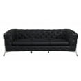 thumbnail image 6 of HomeRoots Three Piece Indoor Black Italian Leather Five Person Seating Set, 6 of 8