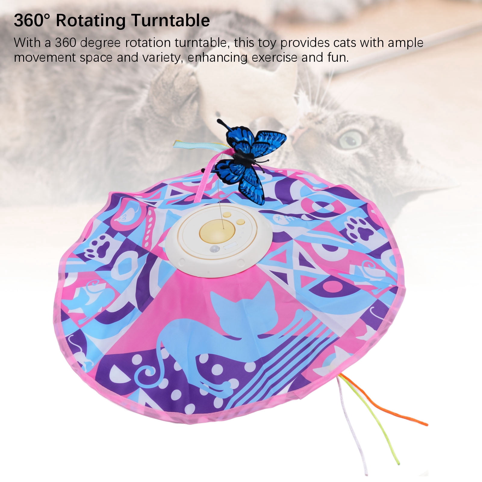 Nieyigj Interactive Cat Toys Funny 360 Degree Rotation Turntable Self Entertainment Hide and Seek Play Mat Toy for Indoor Exercise, Style 2 (7.87 inches / 20 cm, Assorted)