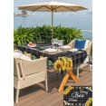 thumbnail image 5 of Outdoor Tablecloth with Umbrella Hole for Patio/Picnic/Party/Camping, Spring Sunflowers Waterproof Table Cloth Rectangle Table Cover Washable, Summer Yellow Flowers Bees Plaid (60"x 120"), 5 of 8