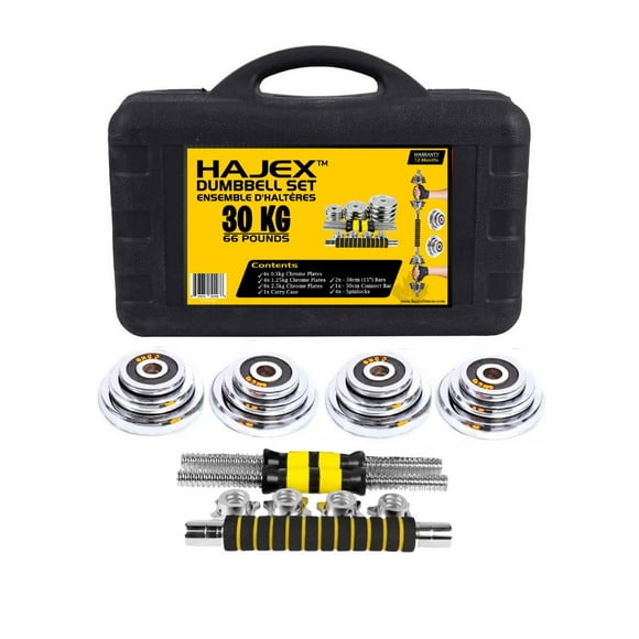 HAJEX Cast Iron Adjustable Dumbbell Set in 20 and 30 kg