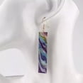 thumbnail image 3 of Glitter Acrylic Teardrop Statement Earrings Morocco Rainbow Stripe Women Jewelry, 3 of 5