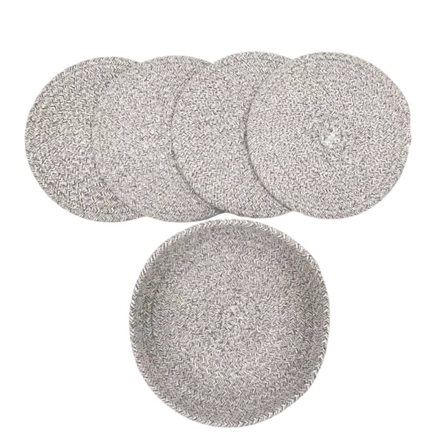 5 Piezas Posavasos Colocar Estera Redonda Algodón Lavable Colchonetas 18 cm