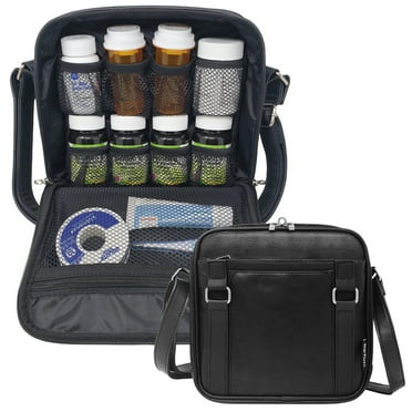 StarPlus2 Medium 2-in-1 Pill Bottle Organizer, Purse, Medicine Bag - Black