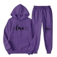 thumbnail image 2 of successthop Sweatsuits 2 Piece Sets Womens Plus Size Long Sleeve Hoodie and Joggers Letter Fall Drawstring Outfits, 2 of 7