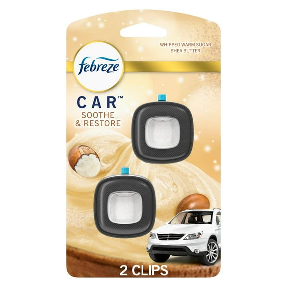 Febreze Car Air Freshener Odor-Fighting Automotive Vent Clip - Soothe & Restore Scent 2 ct