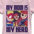 thumbnail image 2 of Girl's Marvel My Mom Is My Hero Cartoon Heroes  Graphic Tee Light Pink X Small, 2 of 4
