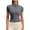 Gray, variant on Women's Yoga Workout Jacket Full Zip Short Sleeve Stand Collar Athletic Shirts Slim Fit Sun Protection Shirts for Outdoor Activities Brown