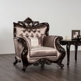 thumbnail image 2 of Furniture of America Haggen Velvet Tufted and Nailhead Arm Chair in Brown, 2 of 10