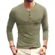 thumbnail image 2 of Playeras Manga Larga Cuello Henley Para Hombre Slim Fit 3pzs, 2 of 7