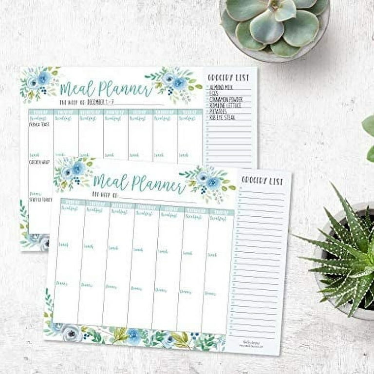 bloom daily planners Weekly Meal Planning Pad - Magnetic Hanging  Refrigerator Menu Planner with Tear-Off Sheets & Perforated Grocery  Shopping Lists 