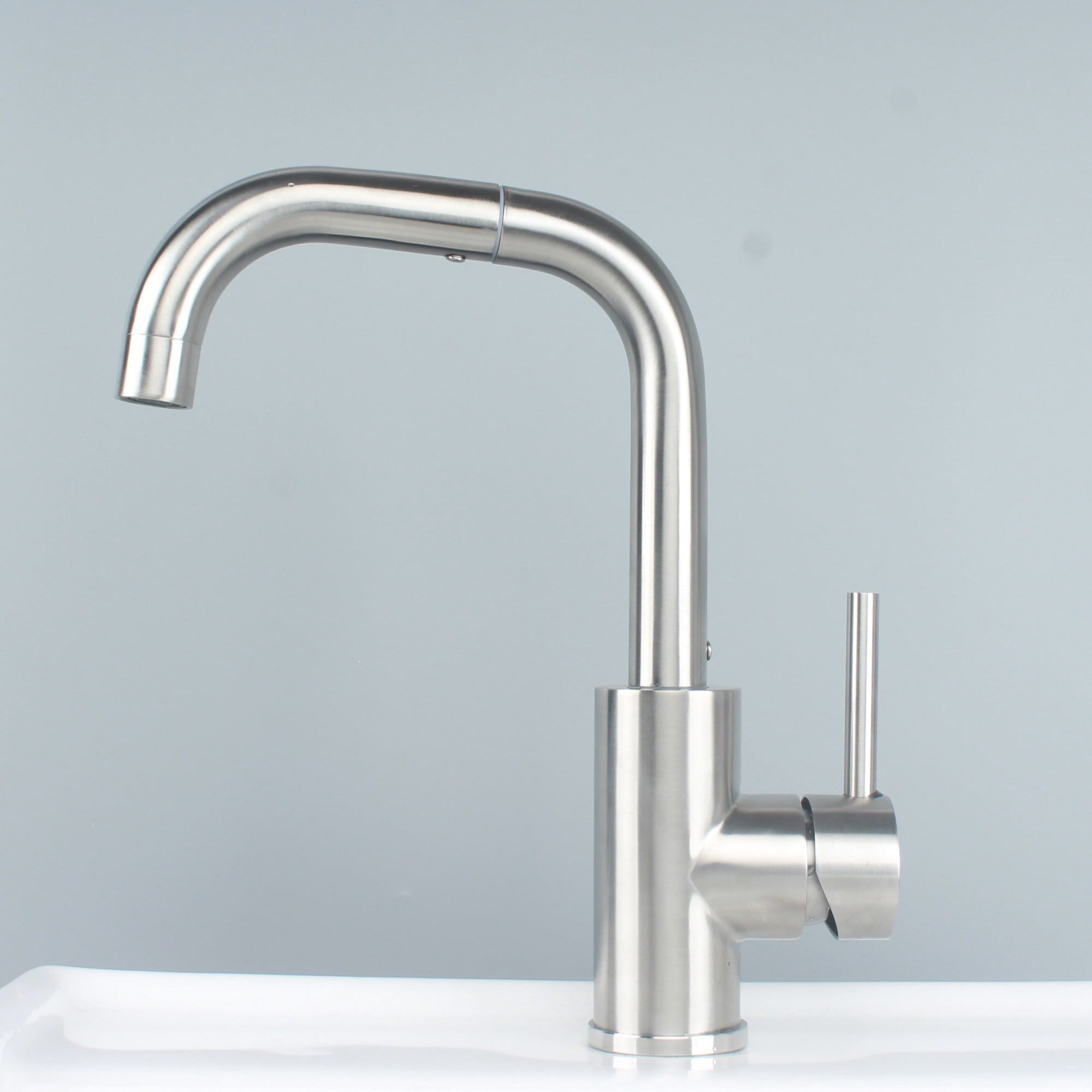 Brushed Nickel Bathroom Faucet for Sink 1 Hole Bar Faucet Single Hole Single Handle Vanity Faucet 360 Swivel Spout