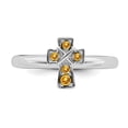 thumbnail image 4 of Citrine Sterling Silver Rhodium Cross Ring, 4 of 5