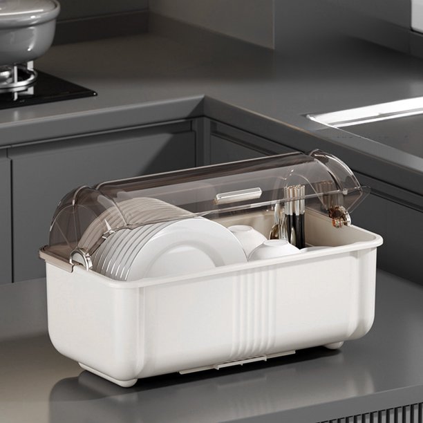Caja de almacenamiento de cubiertos de cocina, segura para alimentos, de plástico, que ahorra espacio. Resistente, fácil de limpiar y multiusos.