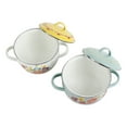 thumbnail image 2 of The Pioneer Woman Breezy Blossom Enamel on Steel 1.05-QT Mini Dutch Ovens, 2-Pack, 2 of 7