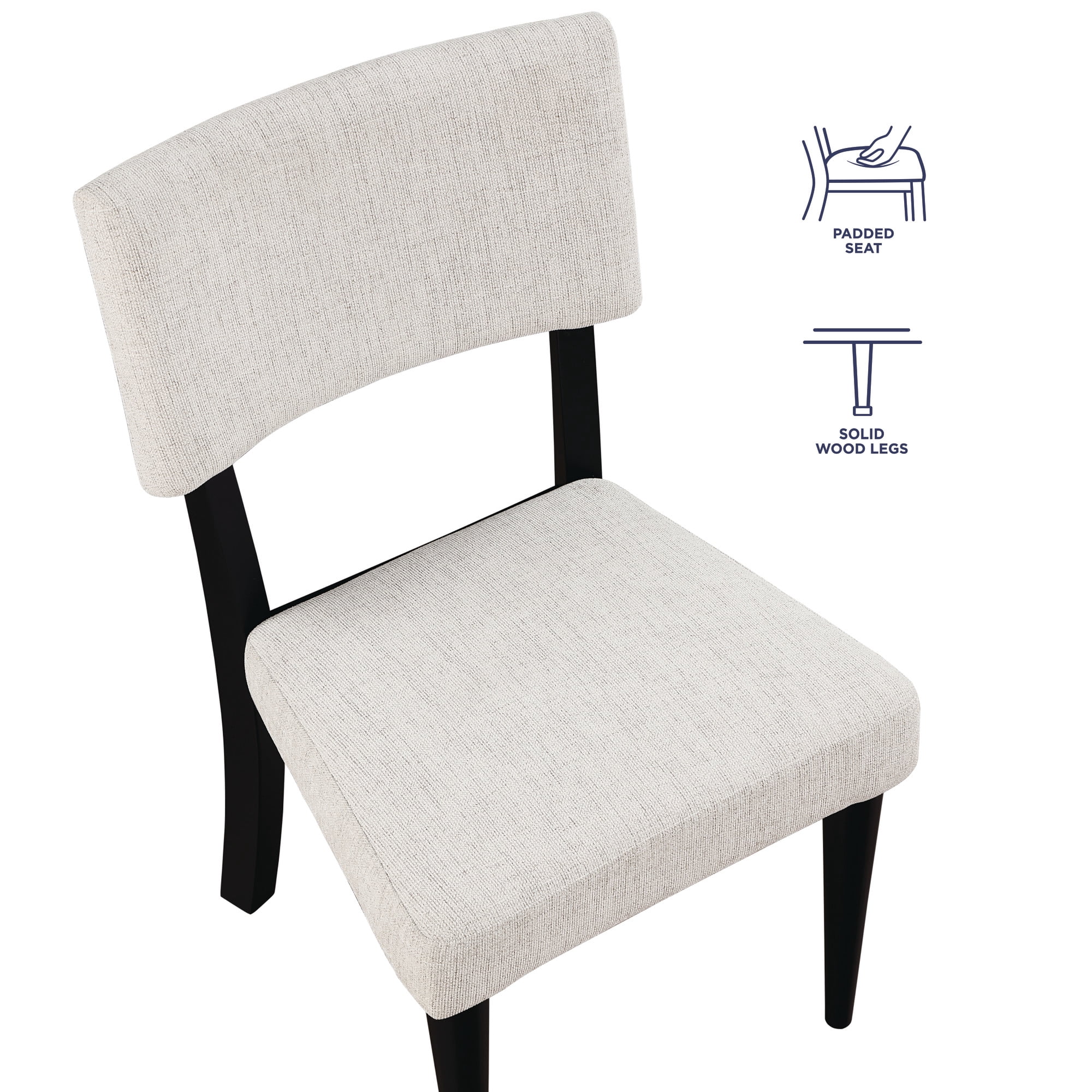Steve Silver Colvin Modern Upholstered Dining Chair, Set of 2, Black/White