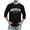 Black, variant on Mens Graphic T-shirts 3/4 Sleeve Crewneck Tops City Alphabet Print Summer Casual Streetwear T Shirts for Man Grey L