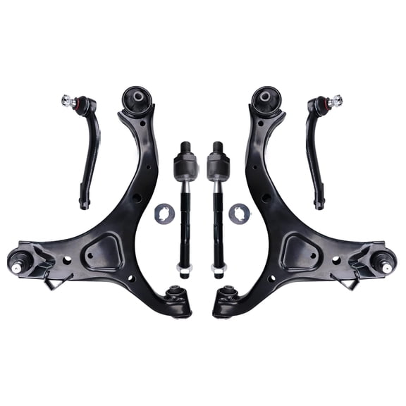 Frenzybro Suspension Kit, Replacement For Front Lower Control Arm and Ball Joints Kit With Outer Inner Tie Rods Compatible With 2007 - 2012 Hyundai Santa Fe, 2011 - 2013 Kia Sorento - 6 Pcs