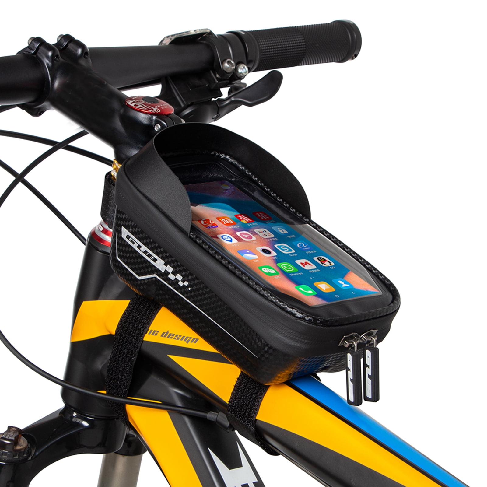 Waterproof MTB Mountain Bike Frame Front Bag Case Bicycle Mobile Phone Holder 