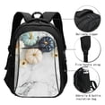 thumbnail image 3 of Pofeuu Pumpkin And White Marble Print Storage Laptop Backpack with USB Charging Port[Water Resistant] College Computer Bookbag Fits, 3 of 7