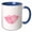 Blue/White, variant on 3drose, Pretty Pink Watercolor Lips, 11oz Mug