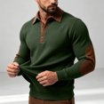 thumbnail image 6 of TOUMENY Men Sweater Button Down Long Sleeve Solid Collared Slim Tops Fall Winter Casual Vintage Fashion Pullover Army Green L, 6 of 7