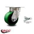thumbnail image 2 of 4 Inch Kingpinless Green Poly on Steel Wheel Swivel Caster with Swivel Lock SCC, 2 of 2