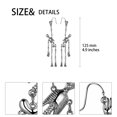 thumbnail image 2 of Halloween Skull Dangle Earrings - Jointed Skeleton Long Drop Earrings Stud Jewelry for Women Men, 2 of 8