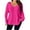 Hot Pink, variant on hotojiny Womens Plus Size Tops Casual Long Sleeve V Neck Comfy T Shirts Lounge Baggy Lightweight Soft Blouse