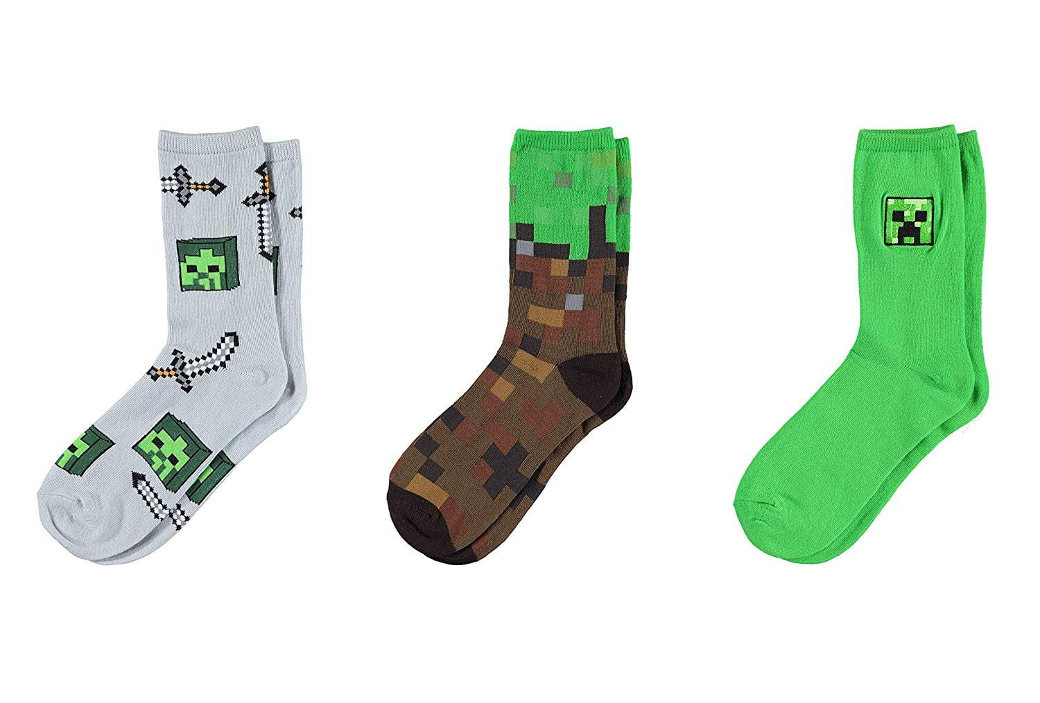 3 Pair Pack Minecraft Boys Low Cut Socks
