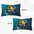 thumbnail image 2 of Gukieu Big bass fish1 Print Plush Pillow Cover, Hidden Zipper Pillow Protector without Pillow Core, Suitable for Bedroom, Office, Car Decoration-16"x24", 2 of 6