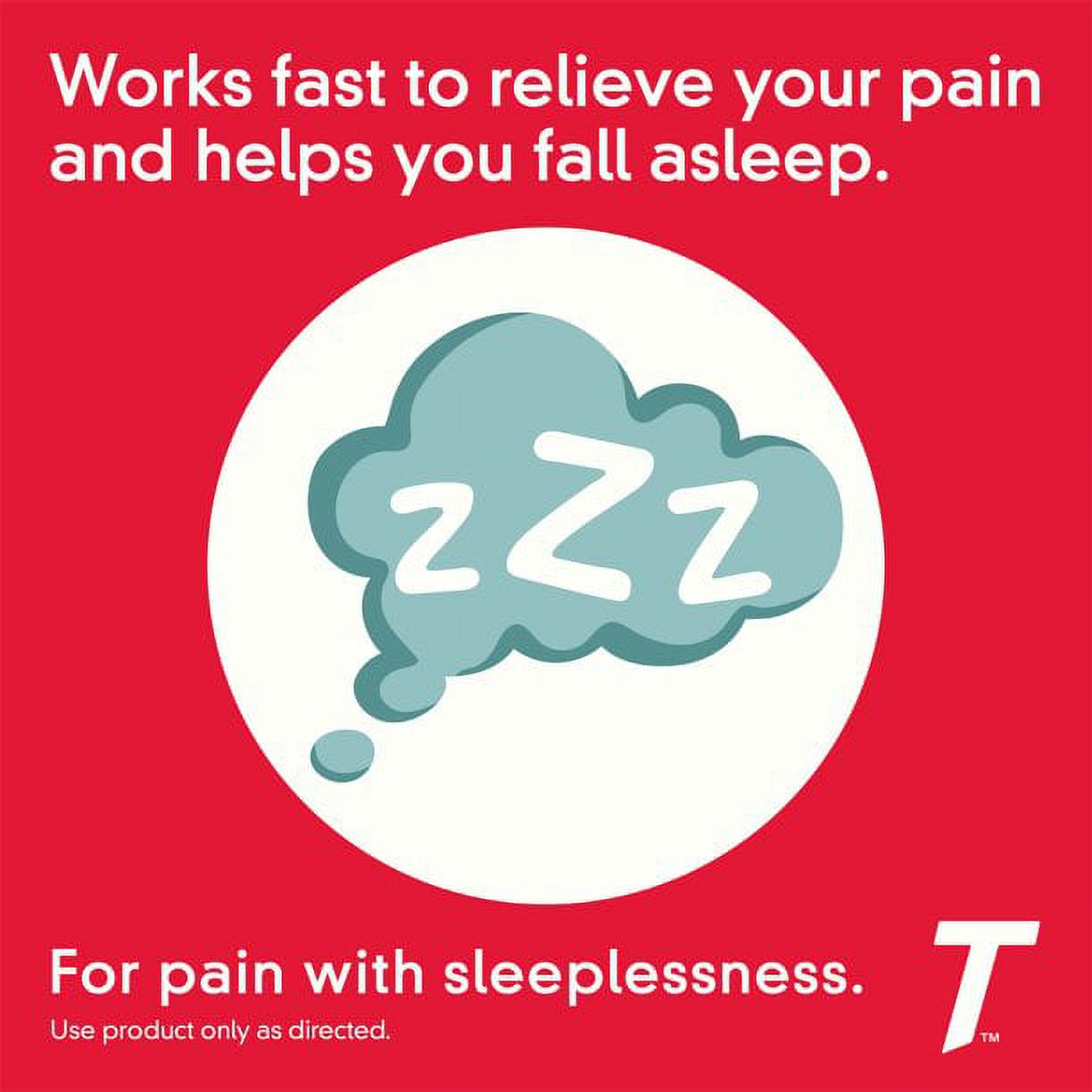 TYLENOL PM Extra Strength Pain Reliever/Nighttime Sleep Aid Caplets 100 ea (Pack of 2)