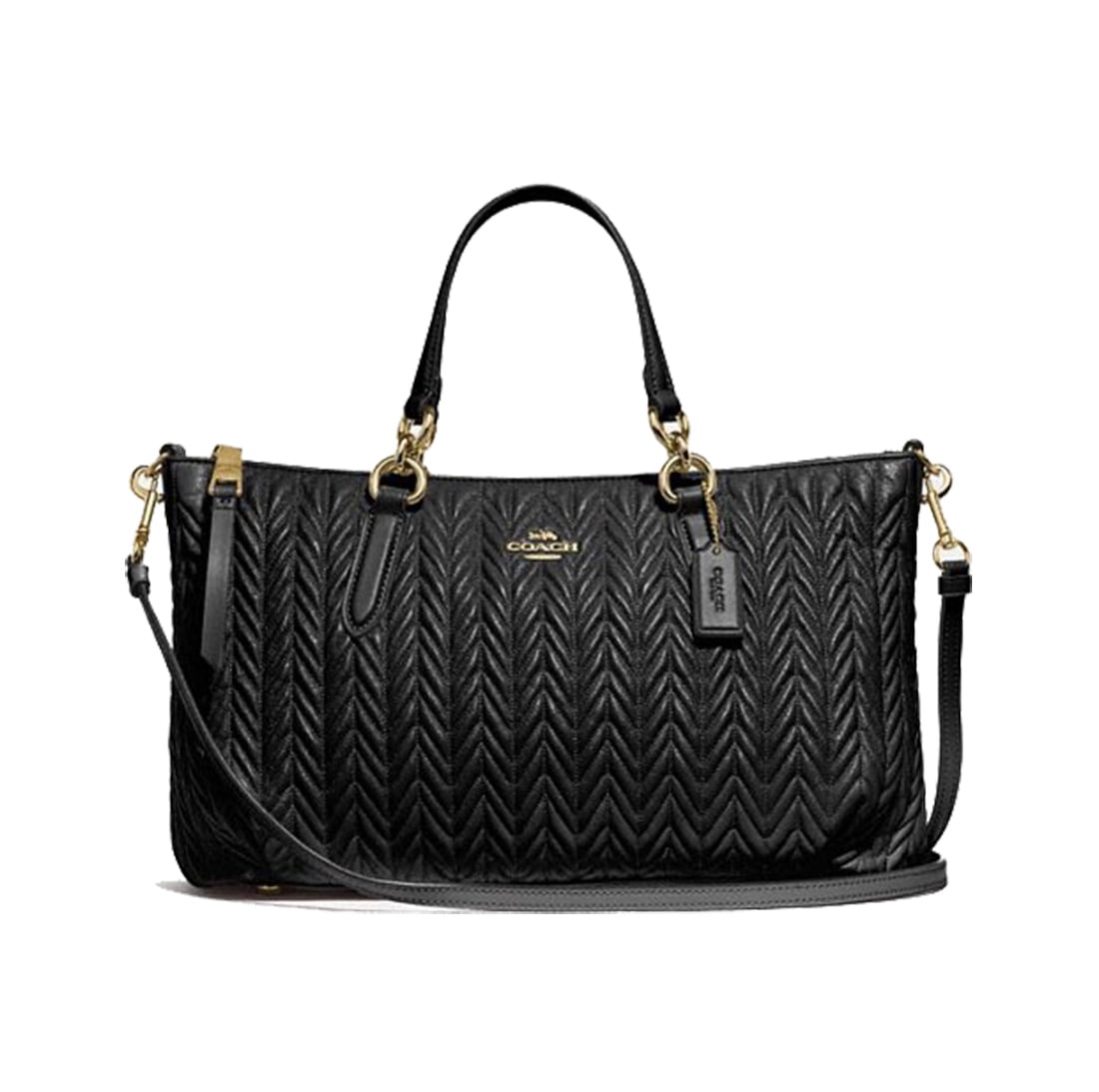 COACH Ally Satchel With Quilting in Black, F73978