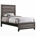 thumbnail image 3 of Twin Size Grey Oak Platform Bed Frame - No Box Spring Needed - Sturdy & Silent for Bedroom, 3 of 6
