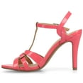 thumbnail image 2 of Journee Womens Valry Woven T-Strap Stiletto Dress Sandals, Widths Available, 2 of 9